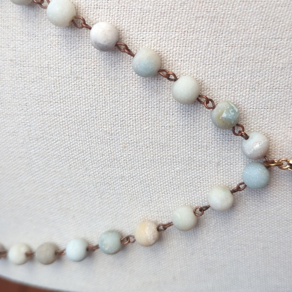 Amazonite Stone Pullover Necklace 32" - image 3